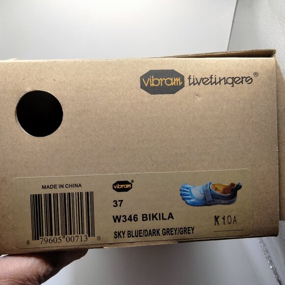 VIBRAM fivefingers W346 Bikila Womens Size 37 (6.5/7) Sky Blue Dark Grey Grey - Picture 9 of 10